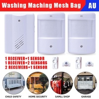 Restaurant Shop Door Entry Wireless Pir Motion Sensor Door Chime Door Bell Alarm - 2 Receivers+1 Sensor
