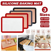 Silicone Baking Mat Non Stick Reusable Sheet for Pastry Dough Cookie Oven Bakeware - Grey 2PCS(2*60X40CM)