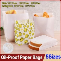 1000PCS Oil-proof Takeaway Paper Bags for Premium Takeout Supply - Smiling faces-23*13*7cm