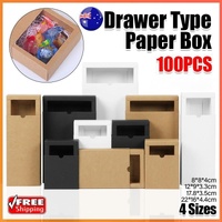 100PCS DIY Paper Box Drawer Type Jewelry Packing Box Tea Gift Cosmetics Kraft - 12*9*3.3cm