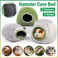 Soft Small Animal Guinea Pig Cozy Warm Pet Tent Hamster House Hideout Cave Bed - Green-Stump