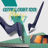 360-Degree Rotating Craft Cutting Tool with Precision Blade for Craft Art - Blue