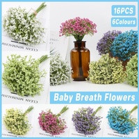 16pcs Artificial Foam Full Star Flowers Wedding Bouquet Home Decor Simulation - Pink