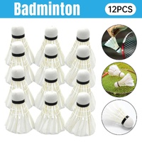 12 Pcs Badminton Shuttlecocks Durable Gooes Feather Badminton Ball For Training