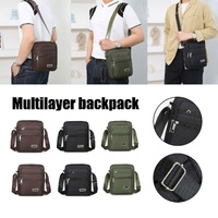 Mens Crossbody Shoulder Bag Travel Messenger Bag Casual Handbag for Boys and Men - Green-6 zippers