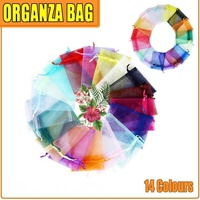 50PCS Organza Bag Sheer Bags Jewellery Wedding Candy Packaging Sheer Bags 9*12 cm - White/50PCS