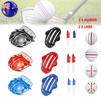 Sports Alignment Golf Ball Marker 3 Line Tool Drawing Liner Set Stencil Au Stock - Black