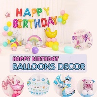 45-50 Pcs Happy Birthday 3D Unicorn Decoration Balloons Diy Decor Party Set - 04