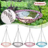 Balcony Bird Feeder Hanging Rail Mount Outdoor Suspended Feeding Station Garden - Purple