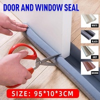 Door Bottom Seal Draft Stopper Guard Threshold Sealing Strip Wind Dust Protector - Grey