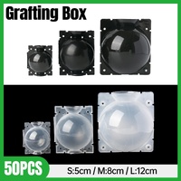 50pcs Plant Rooting Device High Pressure Grafting Box for Seedling Branch Garden - Clear S-50PCS