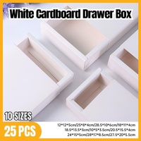25X White Kraft Paper Drawer Jewelry Package Necklace Bracelet Gift Package box - 10*5*3.5-25pcs