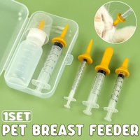 Kitten Feeding Bottle with Syringe Dispenser for Young Pets and Small Animals