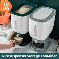 10kg Rice Storage Bucket Household Metering Rice Container Large Capacity - Grey