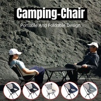 Outdoor Portable Lightweight Folding Camping Chair High Back Fishing Chair - Grey