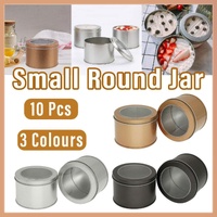 10pcs Open Window Cake Tin Box Bakery Biscuit Packaging Storage Tin Box Set - Gold