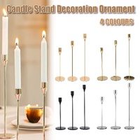 Set of 3 Decorative Candlestick Holder Candle Stand for Wedding / Dinner / Party - French Gold