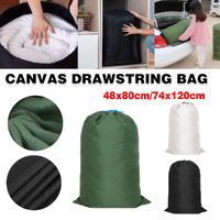 Canvas Drawstring Large Bag Pouch Clothes Craft Storage Laundry - Green-74X120cm
