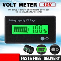 Lcd 12V-48V Battery Capacity Indicator Voltage Voltmeter Monitor Meter Caravan