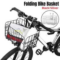 Foldable Bicycle Basket Front and Rear Hanging Storage Rack Bike Accessories - Silver