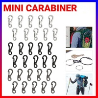 10X Mini Alloy Carabiner Keychain Durable Snap Spring Clip Hook - Gun Grey