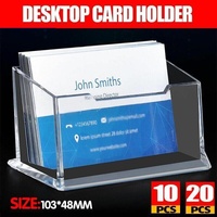 10 X Clear PMMA Business Card Holders for Desktop Display - 10PCS