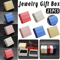 25X Jewelry Gift Boxes Shell Pattern 7.5CM Small GiftBox Empty Jewelry With Foam - Blue