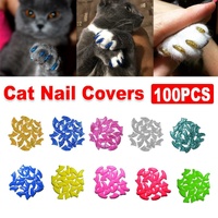100PCS Anti Scratch Paw Covers for Cats and Kittens Nail Protector Soft Paw - Shiny-XS