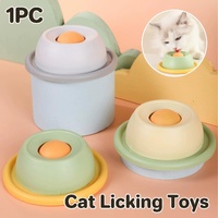 Cat Lick Toys Slow Food Tray Tease Interactive Cat Toy for Eating and Fun - Yellow