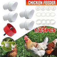Poultry DIY Port PVC Gravity Fed Chicken Feeder for Hen Coop Farm Bucket Kit - 2 PCS Ports (No Hole Saw)