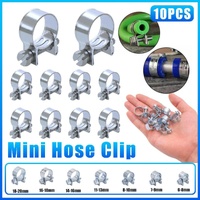 10pcs Galvanized Iron Fuel Hose Clamps For Automobile Air Pipe Secure Grip - 14-16mm