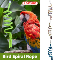 Bird Climbing Rope Toy Cotton Spiral Ladder Parrot Cage Hanging Swing Pet Toy - Green