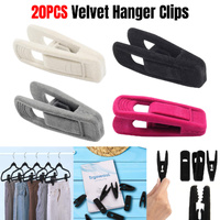 Clothes Drying Clips 20 Pack Velvet Flocking Trouser Pegs Hanger Grip Clamp Set - Grey