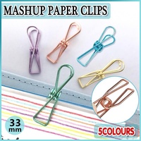 10X Spring Paperclips Metal Wire Hollow Out Clips 33mm Mini Binder Paper Clip - Purple