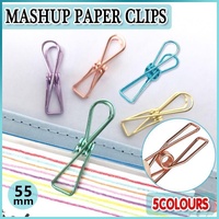 10X Spring Paperclips Metal Wire Hollow Out Clips 55mm Mini Binder Paper Clip - Rose Gold
