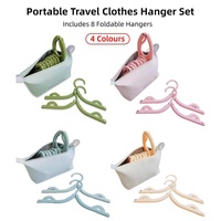 Portable Foldable Clothes Rack Travel Drying Stand for Home and Outdoor Use - Blue