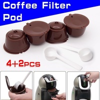 Reusable Coffee Capsule Pods for Dolce Gusto with Spoons Refillable Filter Cup 4 Pack