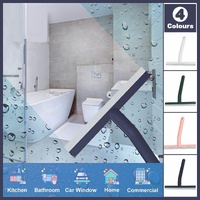 Shower Squeegee Bathroom Mirror Window Glass Cleaner Wiper Home Cleaning Tool - Blue