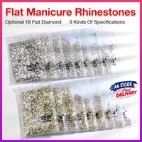 1440Pcs Glitter Rhinestones Crystal Flat Clear Bottom Glass Nail Art Nail Drill - Coloured Crystal-SS16