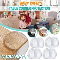 Transparent PVC Table Corner Guards Anti-Collision Protective Covers for Furniture - 4 PCS