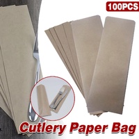 100PCS Paper Cutlery Bag Utensil Pouch Tableware Cover Restaurant Packaging Bag