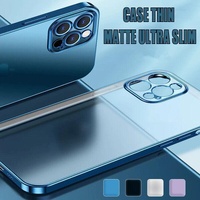 Purple For iPhone 13 12 11 Pro Max Case Thin Matte Ultra Slim Shockproof Clear Cover - iPhone 13 Mini