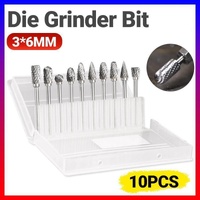 10Pcs Tungsten Steel Carbide 6mm Rotary Burr Set for Die Grinder