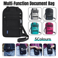 Multi-Functional Travel Passport Document Bag Protective Case Cover Holder - Lake Blue