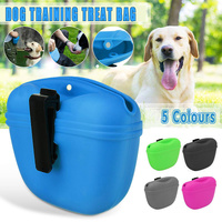 Dog Training Treat Bag Silicone Pet Pouch with Clip Waist Belt Snack Holder - Black