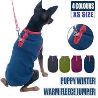 XS Pet Dog Puppy Winter Warm Fleece Jumper Vest Coat Jacket Apparel Clothes - Blue