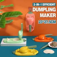 2in1 Dumpling Skin Chapati Maker Press Machine Wrapper Mould Handle Tools Pastry - Orange Red