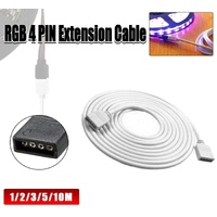 1-10M White LED RGB Light Strip Extension Cord Cable Lead Connector 4 Pin - 2M