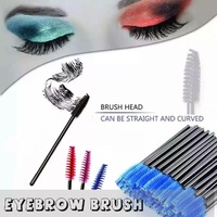 50X Disposable Mascara Wands Eyelash Brushes Applicator Lash Extension Brush - Red+Clear
