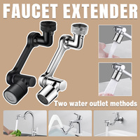 Multifunction Mechanical Arm Faucet Extender Rotatable Sink Tap Adapter Joint - Silver